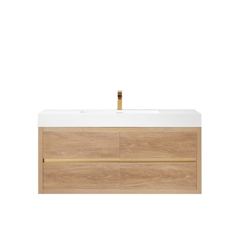 Miseno MV703148-NM Palencia 48" Wall Mounted Single Basin Vanity Set - North American Oak