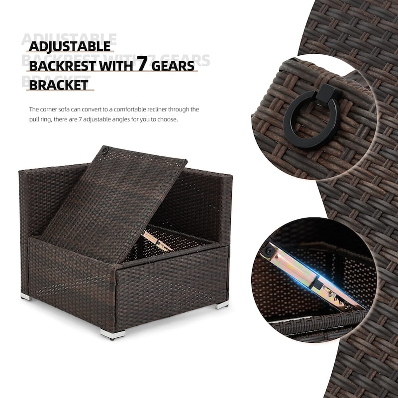 12-Person Patio Conversation Set with Fire Pit Table, All-Weather Wicker Outdoor Furniture