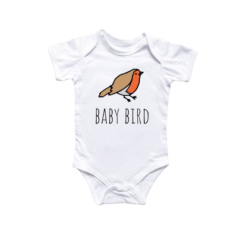 Baby Bird Robin - Baby Boy Girl Clothes Infant Bodysuit Funny Cute Newborn - White - 3-6M