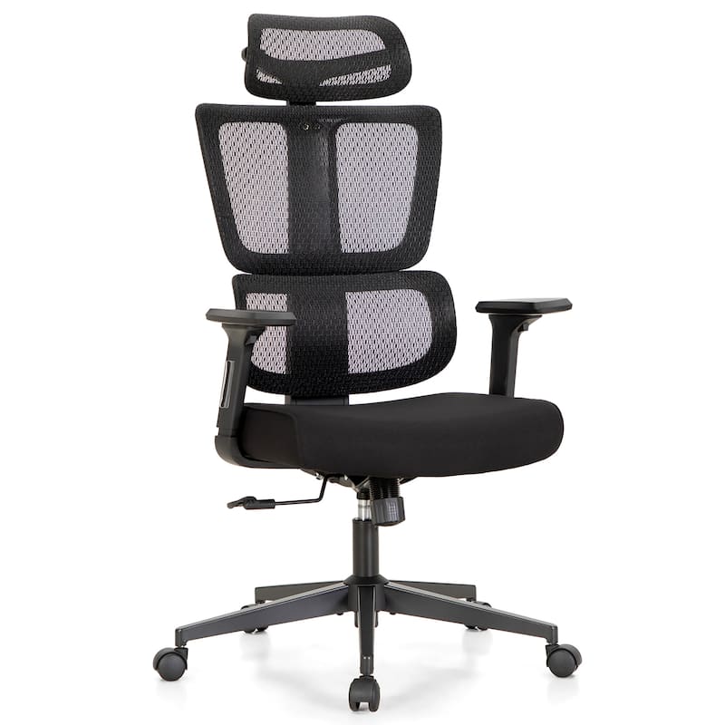 Ergonomic 3D Mesh Office Desk Chair High Back, 360° Swivel Rocking Executive Computer Chair - Without Footrest