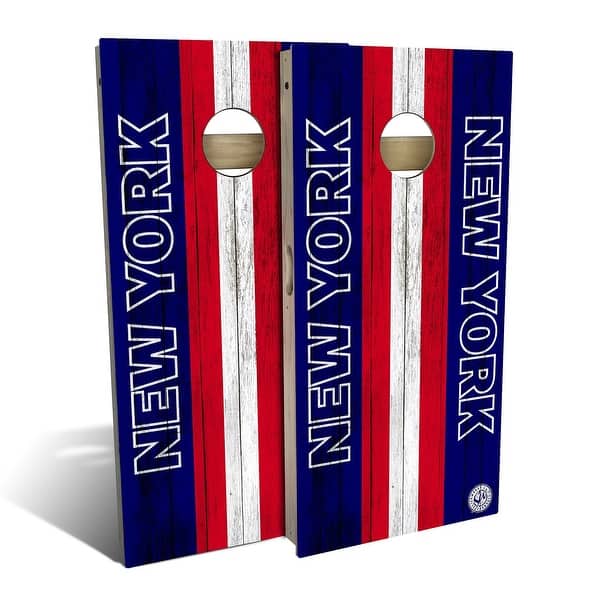 slide 2 of 9, New York Football Outdoor Cornhole Board Set