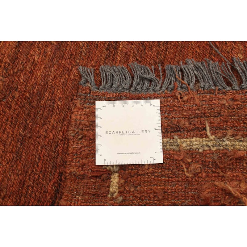 ECARPETGALLERY Flat-Weave Natural Copper Wool Tapestry Kilim - 4'11 x 6'3