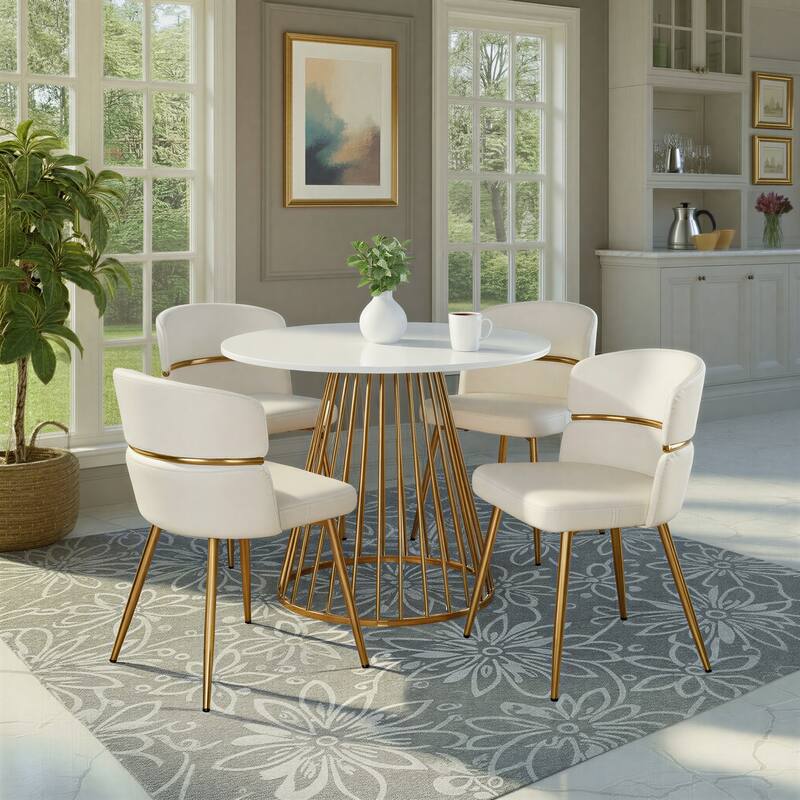 Silver Orchid Canary-Lena Gold 5-Piece Dining Set