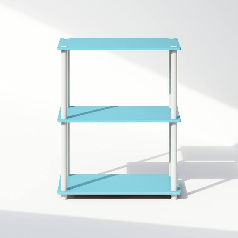 23.6 in. Tall White Wood 3-Shelf Bookcase