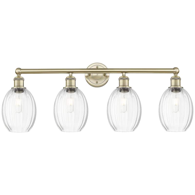 Innovations Lighting 616-4W-13-34 Preston Vanity Preston 4 Light 34" - Antique Brass / Clear