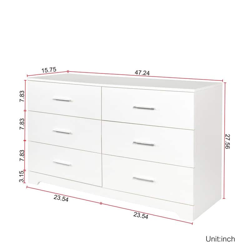 Modern Wood Dresser for Bedroom with Wide Drawers