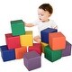 preview thumbnail 1 of 8, Gymax 24-Piece 8'' PU Foam Big Building Blocks Colorful Soft Blocks Red, orange, yellow, green, blue, purple - Kids