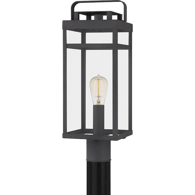 Keaton 1-Light Outdoor Post Mount in Mottled Black
