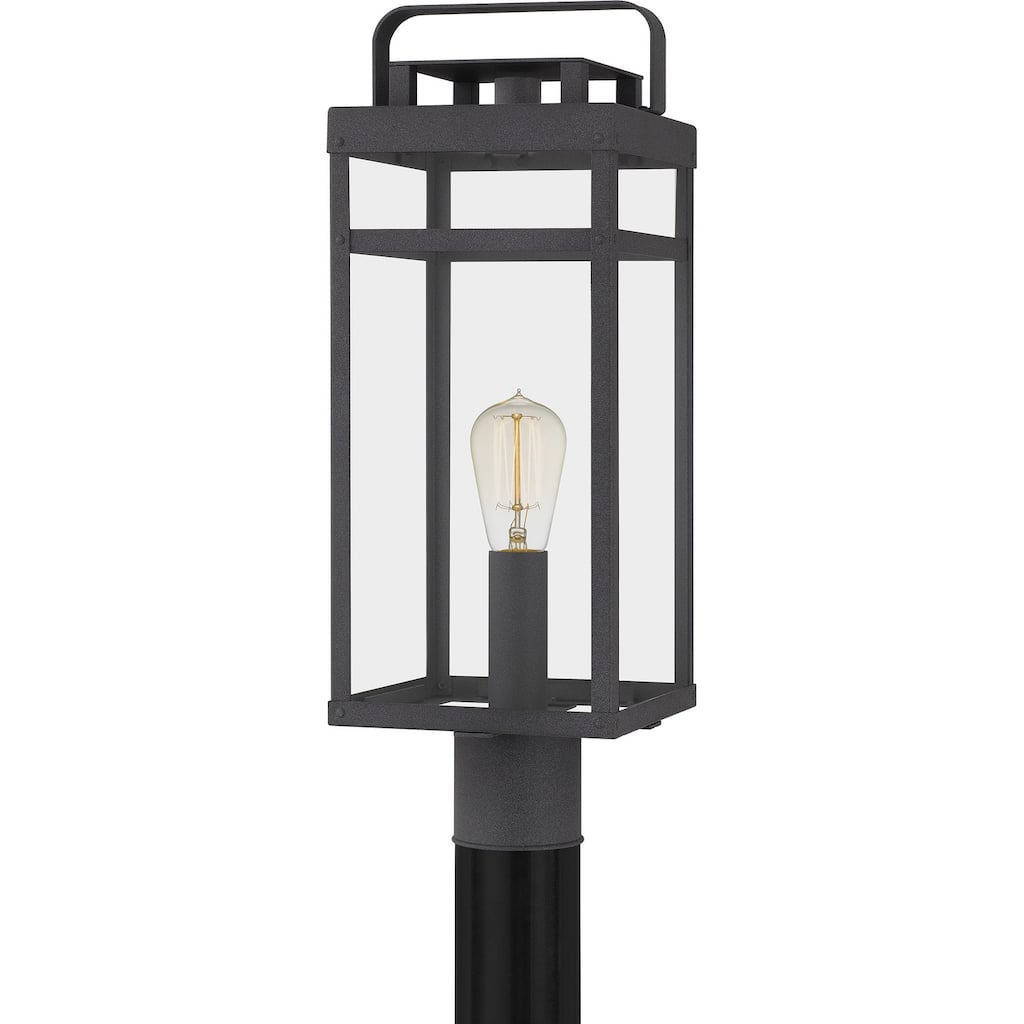 Keaton 1-Light Outdoor Post Mount in Mottled Black