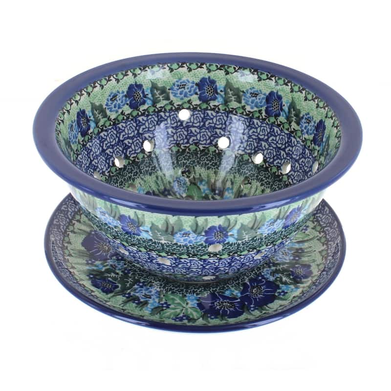 Blue Rose Polish Pottery 470 Ceramika Artystyczna Berry Bowl