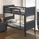 preview thumbnail 6 of 5, Furniture of America Guorge Charcoal Brown Solid Wood Slat Bunk Bed Twin over Twin