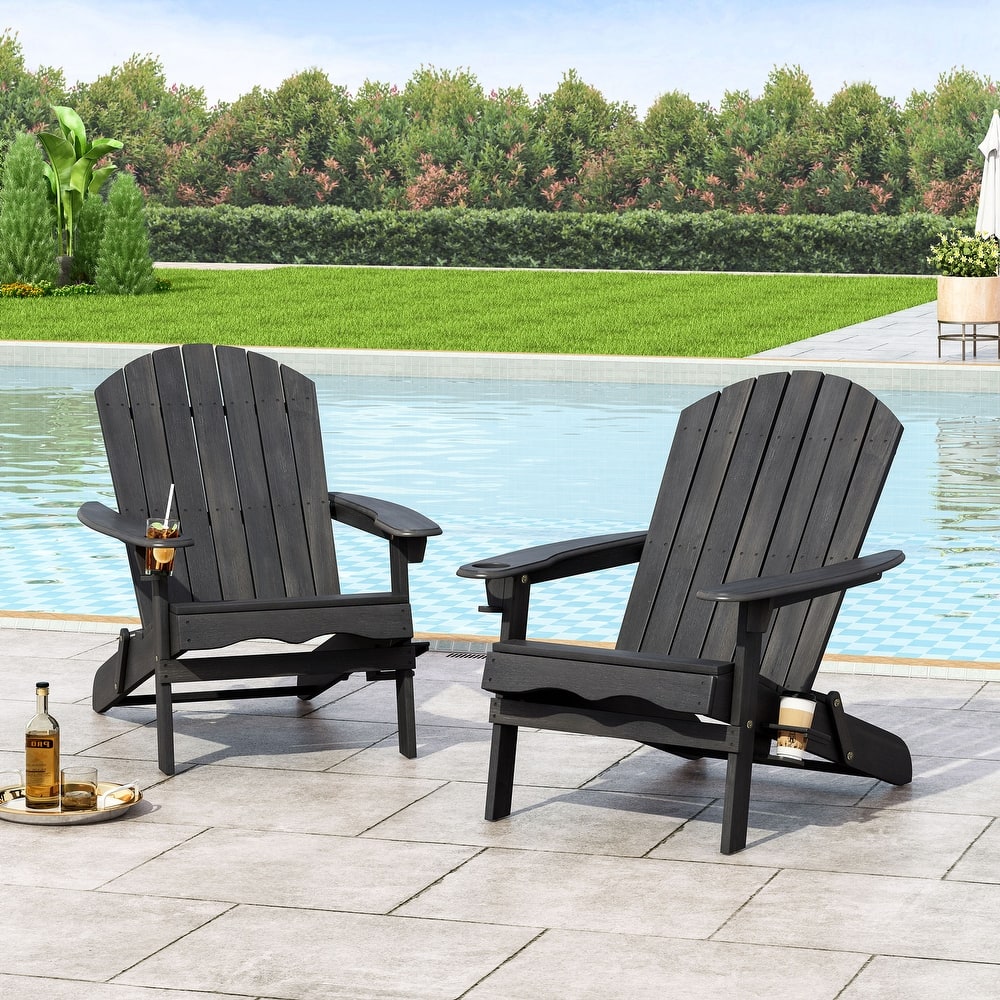 Bellwood Outdoor Acacia Wood Folding Adirondack Chairs (Set of 2) by Christopher Knight Home
