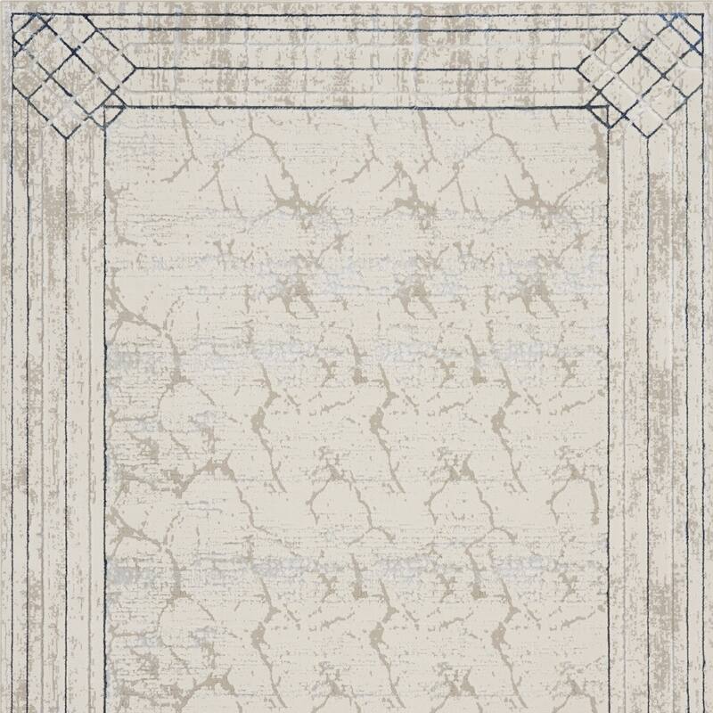 Juhef Power Loomed Geometric Modern Non Skid Stain Resistant Area Rug By HomeRoots - 118' X '94' X '0.39