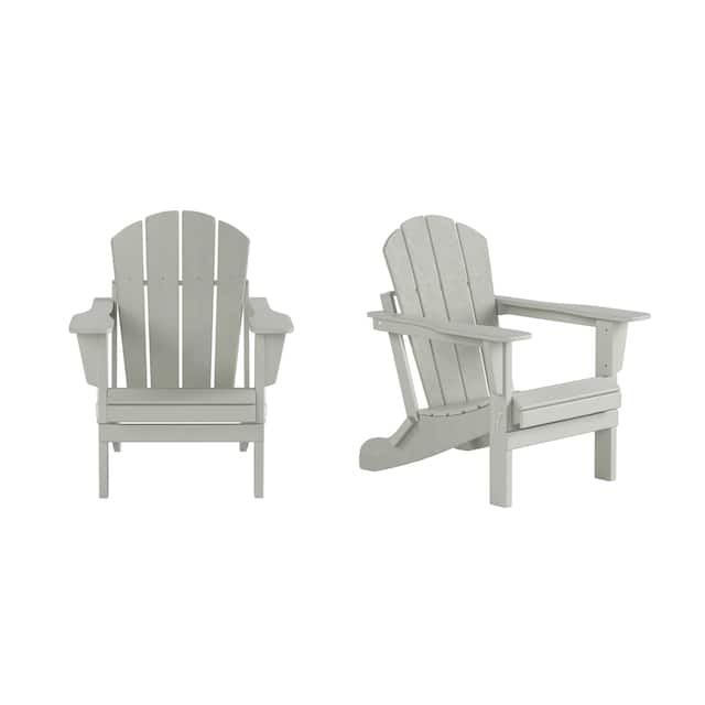 Laguna Poly Folding Adirondack Chairs (Set of 2) - Sand