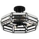 preview thumbnail 3 of 5, Padilla 4-Light Matte Black Semi-Flush Mount Light