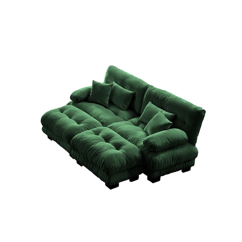 Cloud Couch 2-Seater Sofa with 2 Convertible Ottomans