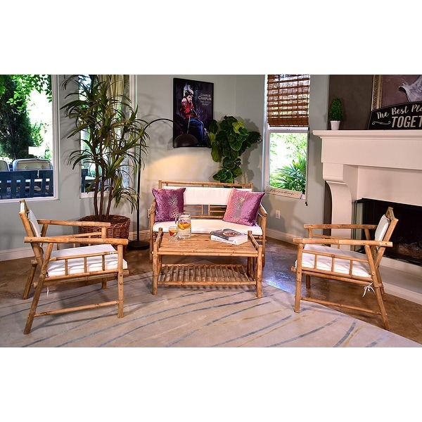 Bamboo garden furniture 2025 set