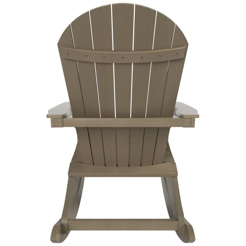 Vineyard HIPS Outdoor Eco-Friendly All Weather Seashell Rocking Adirondack Chair with Side Table (2-Piece Set)