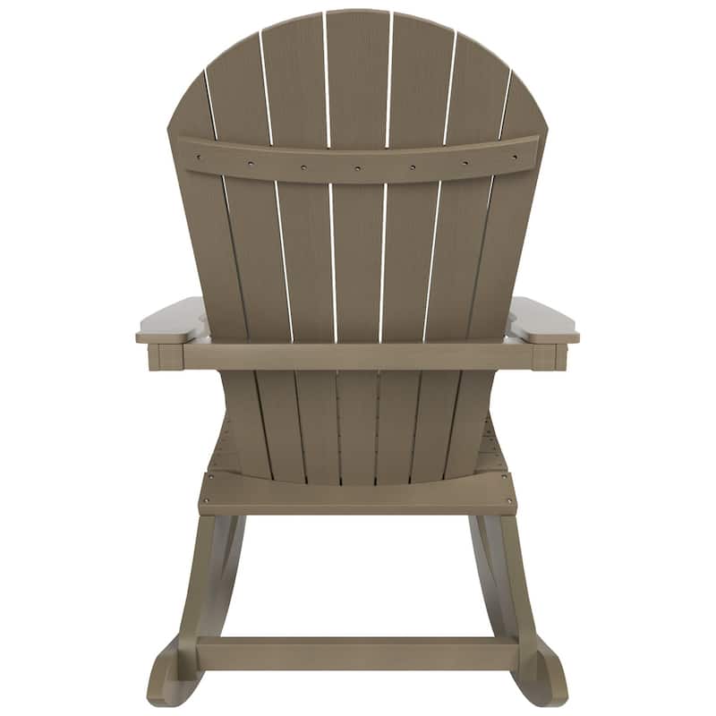 Polytrends Vineyard HIPS Outdoor Eco-Friendly All Weather Seashell Rocking Adirondack Chair