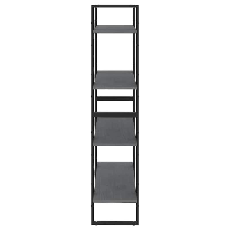 vidaXL 4-Tier Book Cabinet Black 31.5"x11.8"x55.1" Solid Pine Wood