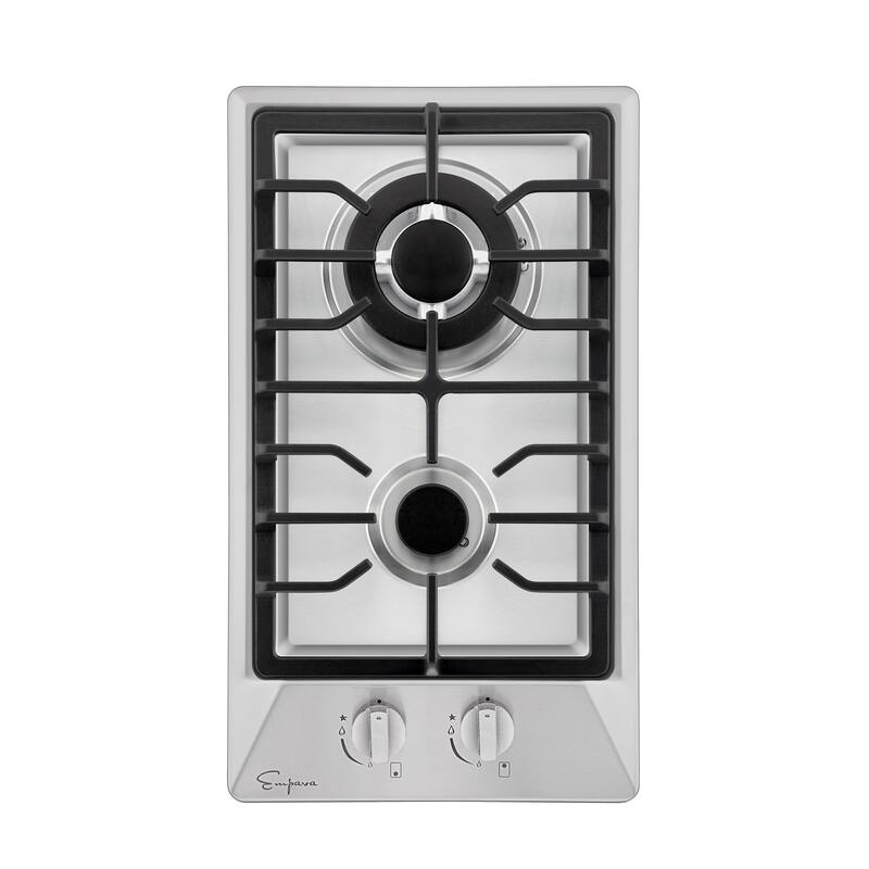 12 in. Gas Cooktop 2 Sealed Burners LPG Convertible Stove in Stainless Steel