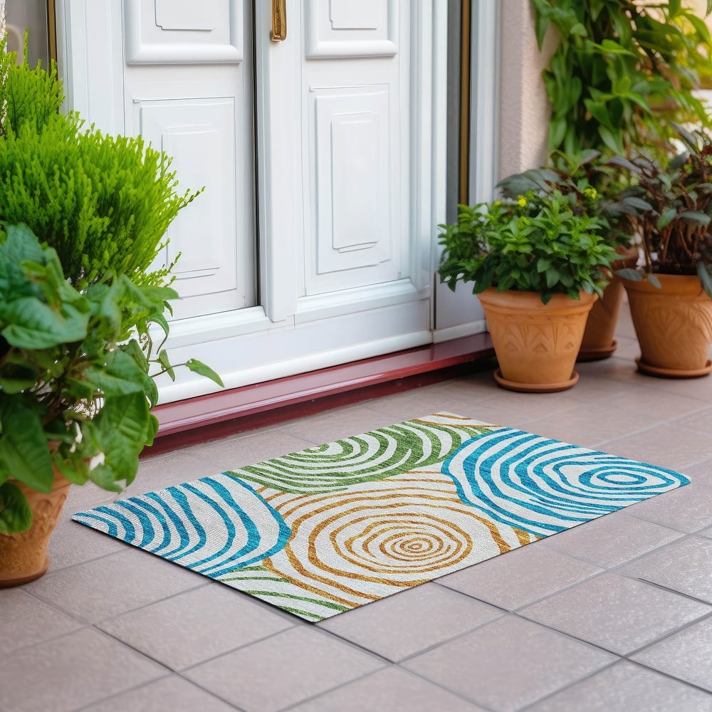 Machine Washable Indoor/ Outdoor Chantille Contemporary Dimensions Rug