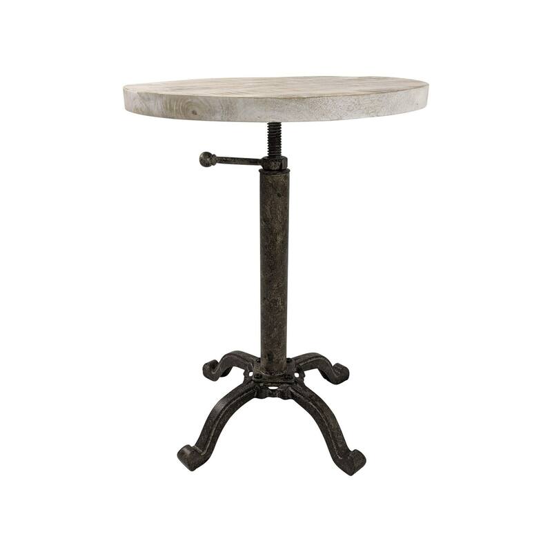 Rustic Style Adjustable Table - 22" - White and Gray