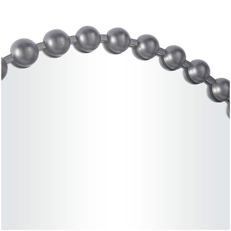 CosmoLiving by Cosmopolitan Metal Wall Mirror with Beaded Detailing - Dark Gray, Gold, Silver