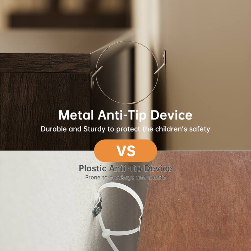 18" Modern Nightstand with Textured Fabric Drawer and 2-Tier Open Shelves