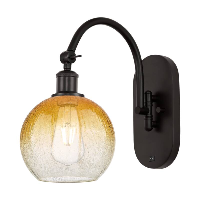 Innovations Lighting Endless Possibilities Ballston - Brookhaven Globe - 1 Light 8" Swiveling Sconce - Oil Rubbed Bronze/Amber