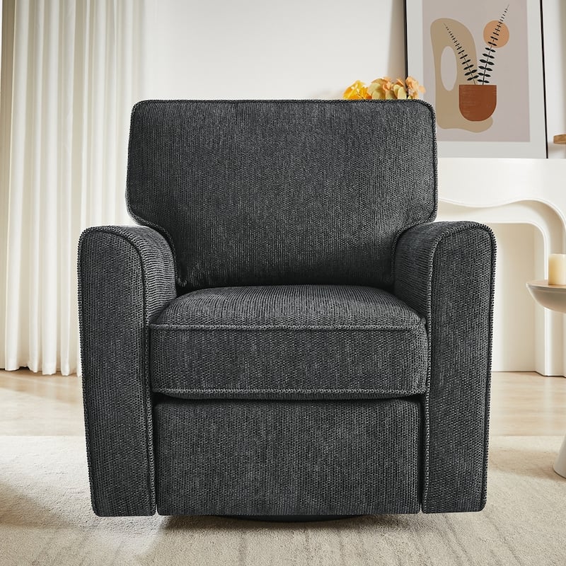 360° Swivel Chair Accent Barrel Armchair Swivel Sofa Chair with Side Pockets