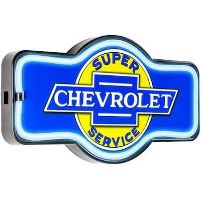 American Art Decor Vintage Ford Marquee Shaped LED Light Up Sign Wall Decor for Man Cave Bar Garage - Blue