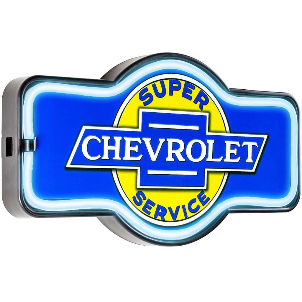 American Art Decor Vintage Ford Marquee Shaped LED Light Up Sign Wall Decor for Man Cave Bar Garage - Blue