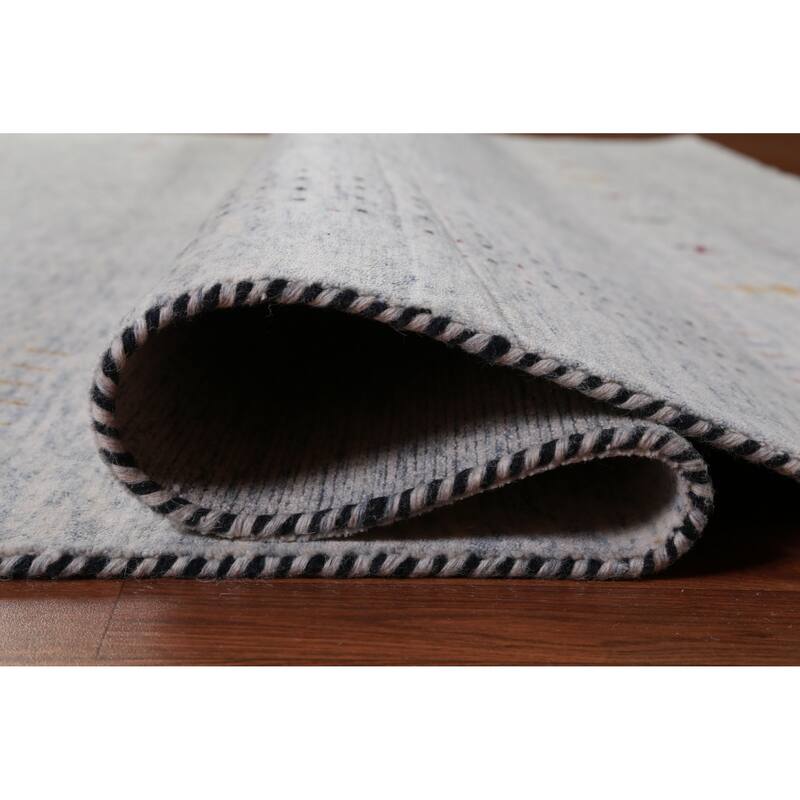 Hand Knotted Oriental 100% Wool Carpet Tribal Animal Pictorial Greys & Charcoal Gabbeh Area Rug - 10' 0'' X 8' 3''