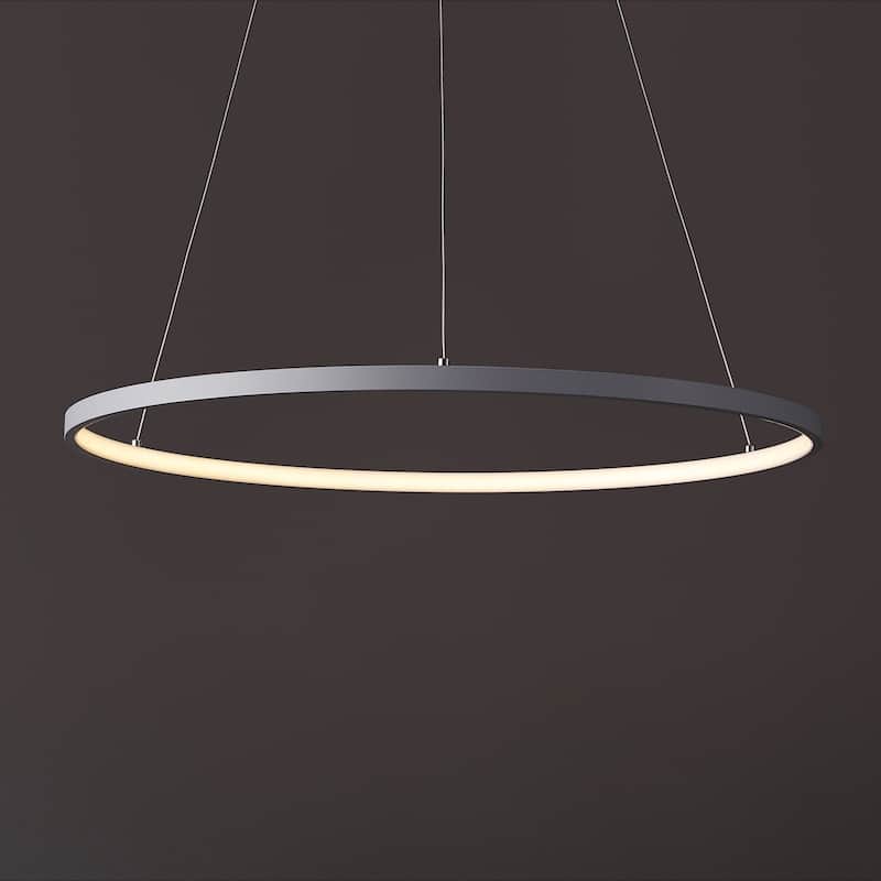 Kinsley Modern Bohemian Iron Integrated LED Pendant by JONATHAN Y - 23.75" - Gray