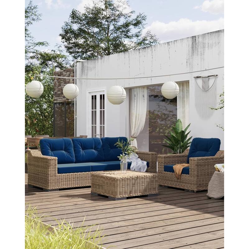 WINSOON 24x24 Inch Outdoor Deep Seat Cushion Set,Waterproof and Resistant Set Of 2