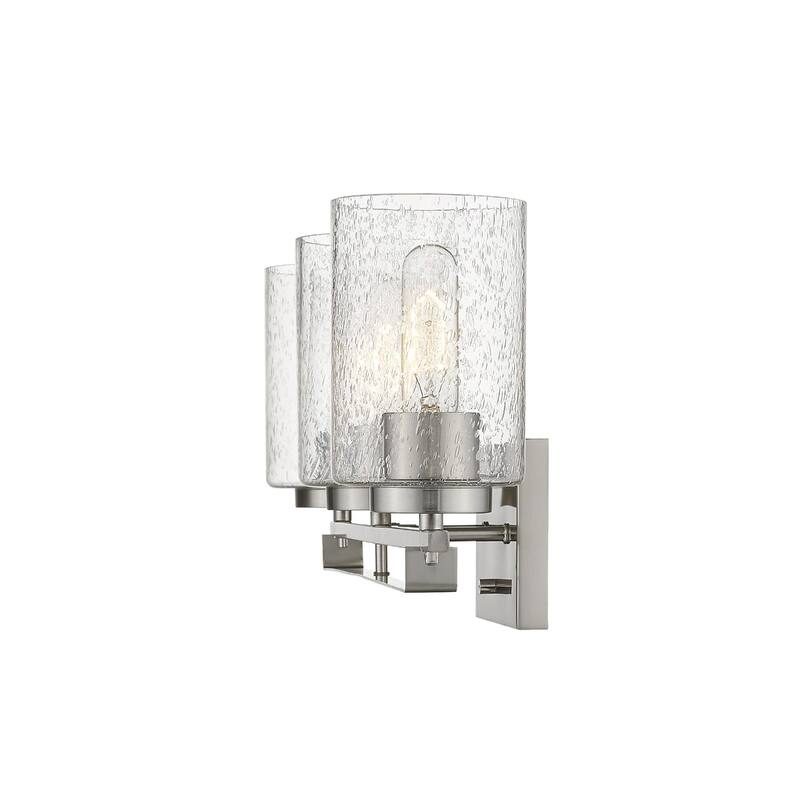 Modern Flush Mount Wall Light Fixture with Clear Bubble Glass Shade and LED Compatible for Bedroom