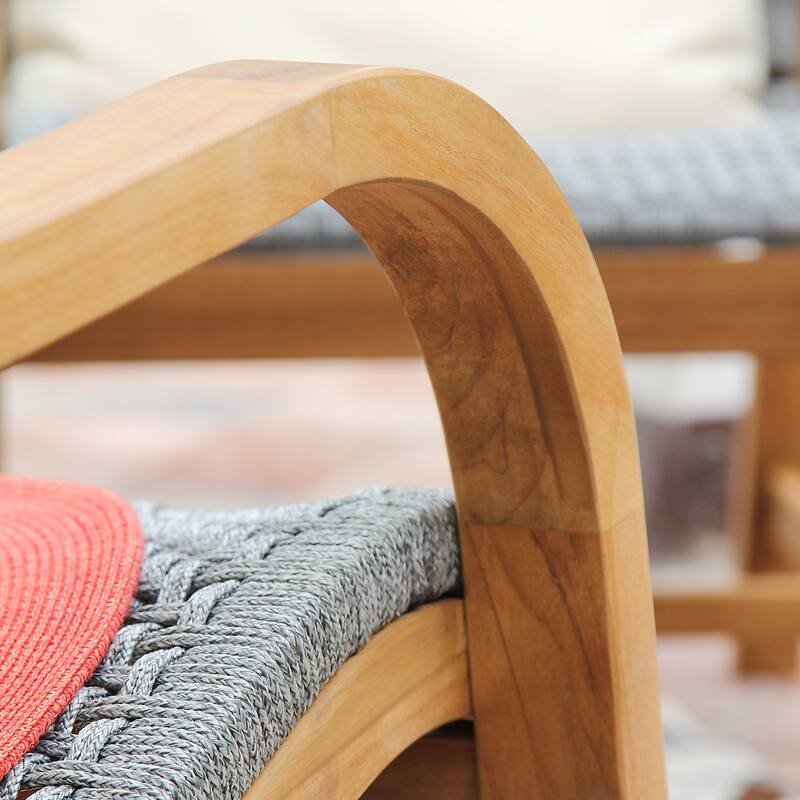 Cambridge Casual Dunham 3-piece Teak Wood Patio Chat Set - FREE Pillow