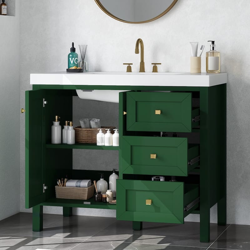 Moasis 36"/42" Bathroom Vanity Cabinet Set with Sink Combo and 3 Drawers & Cabient