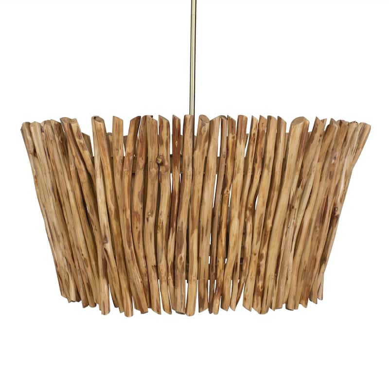 Uttermost Rhea 4 Light Wood Branch Chandelier - N/A