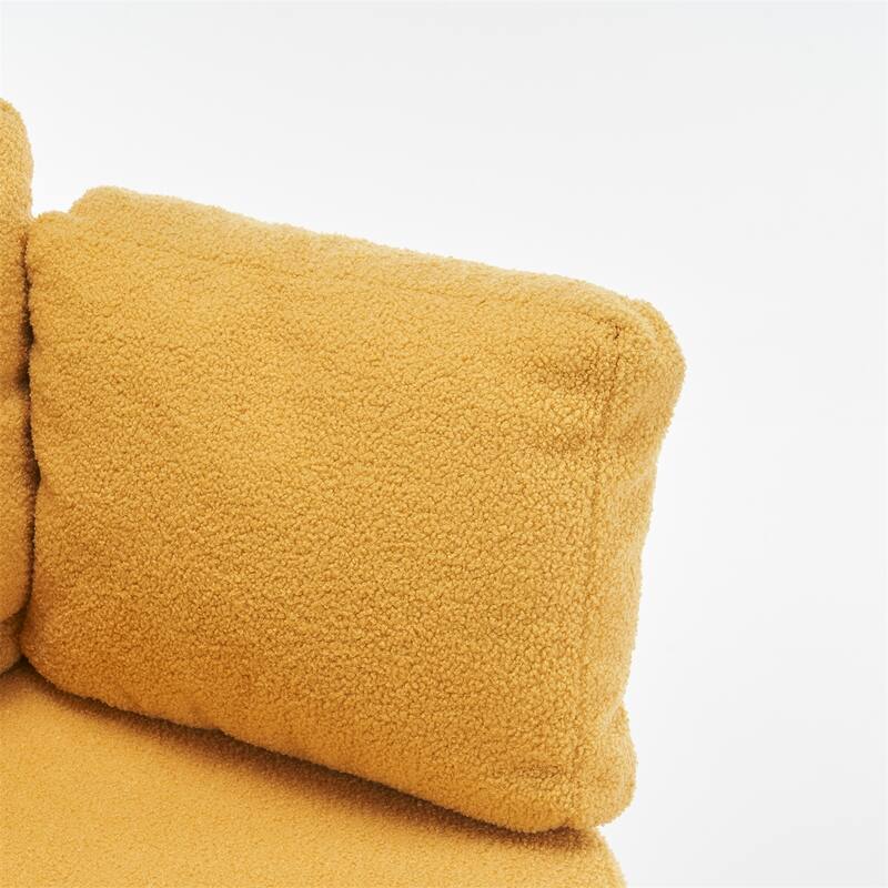 Teddy Fabric Swivel and Storage Chair w/ Back Cushion for Living Room