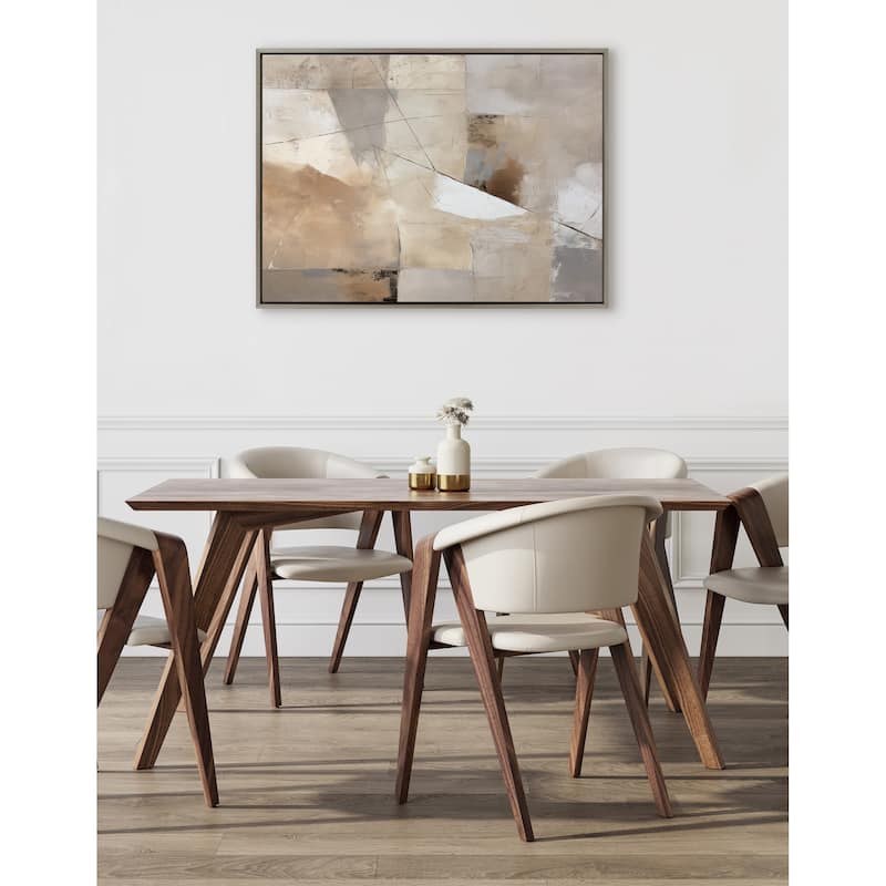 Kate and Laurel Sylvie Contemporary Neutral Textured Abstract Framed Canvas by The Creative Bunch Studio