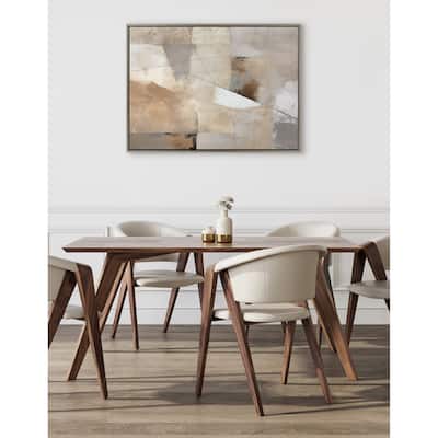 Kate and Laurel Sylvie Contemporary Neutral Textured Abstract Framed Canvas by The Creative Bunch Studio