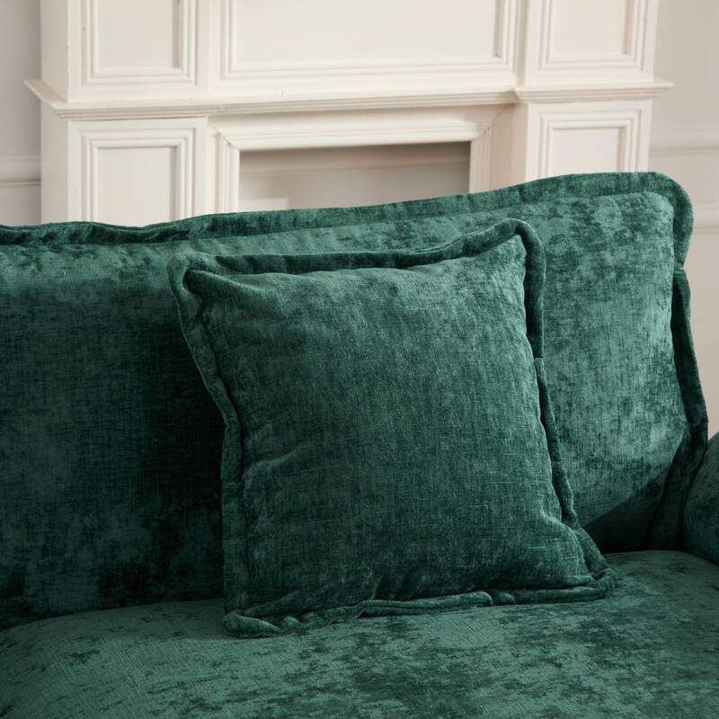 Breathable Chenille Accent Chair Single Sofa Armchair with Double Layer Seat Cushions and Pillow for Living Room, Apartment