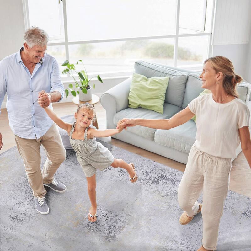 MAVAL Gold Washable Rug 2'6'' x 10' Non-Shedding Runner Rug - 120" D x 30" W x 0.14" H