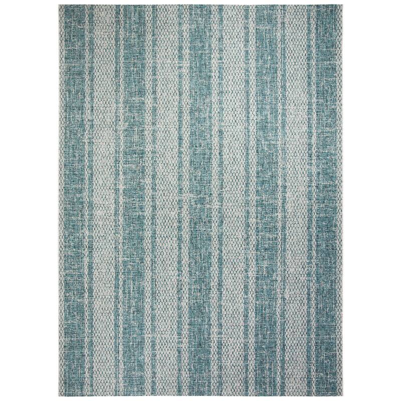 SAFAVIEH Courtyard Nanci Stripe Indoor/ Outdoor Waterproof Patio Backyard Rug