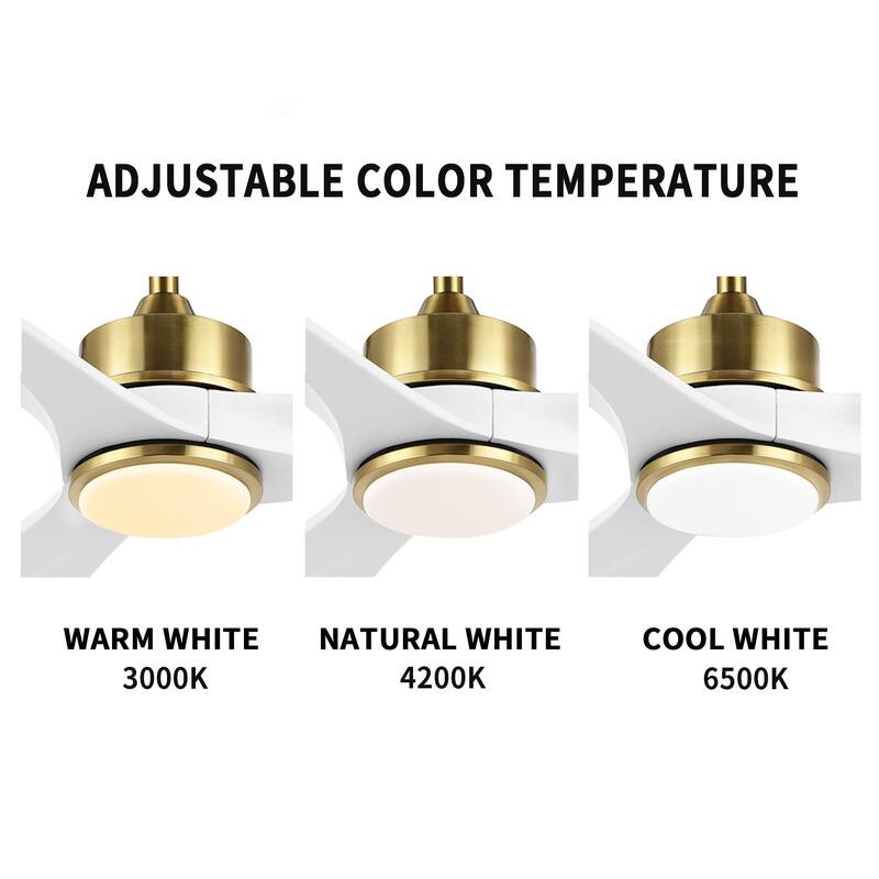 GetLedel 52-in Solid Wood Propeller LED Ceiling Fan with Remote and Light