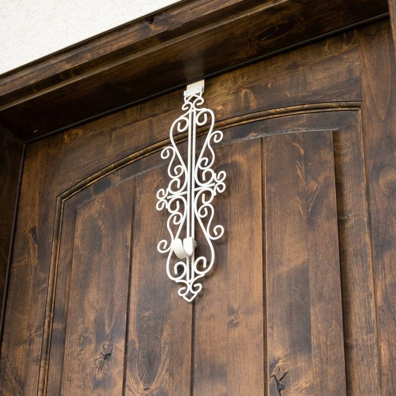 Adjustable Wreath Hanger for Door - Colonial (White) - White