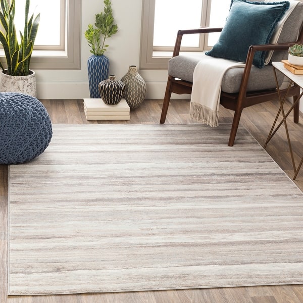 slide 1 of 25, Ajax Modern Striped Area Rug 11'10" x 15' - Grey/Cream