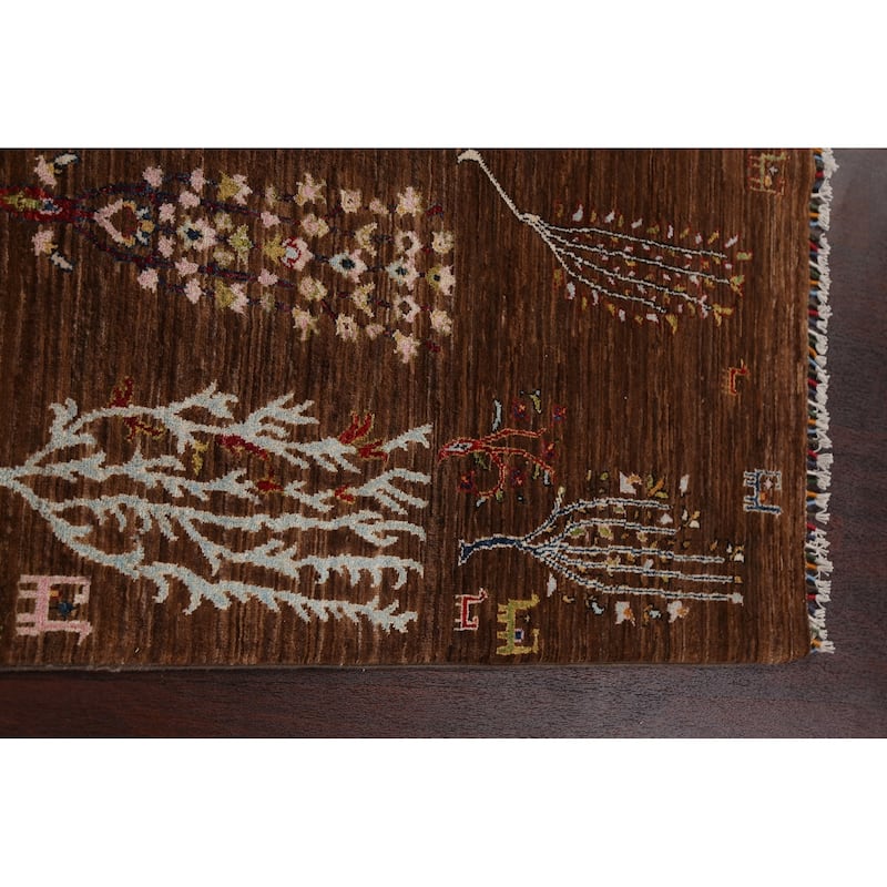 Vegetable Dye Floral Kazak Oriental Wool Area Rug Hand-knotted Carpet - 5'2" x 6'3"